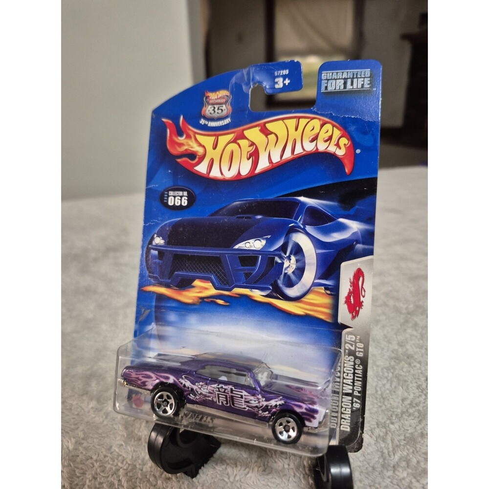 2003 HOT WHEELS DRAGON WAGONS '67 PONTIAC GTO PURPLE 2/5#066 New On Card B158